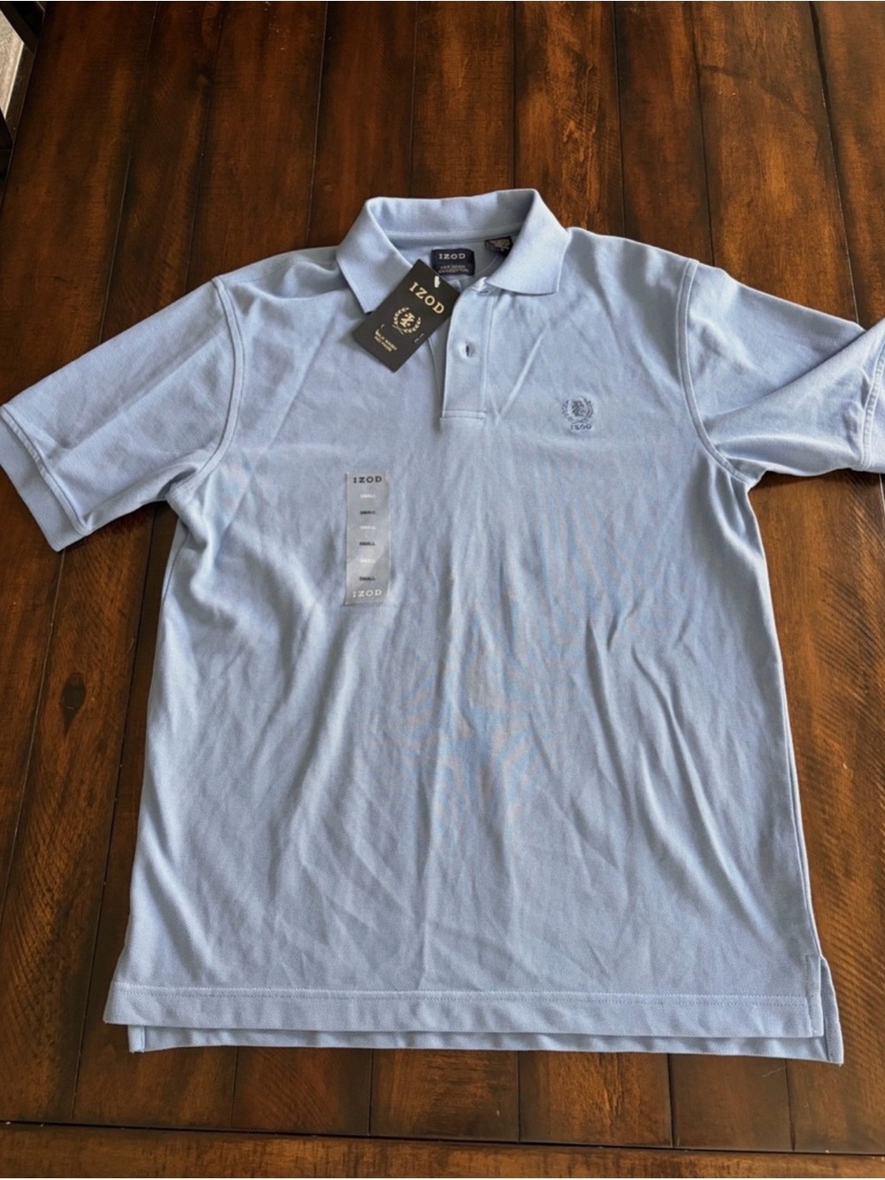 IZOD light Blue silk wash cotton Mens SM pullover polo shirt NWT (M)